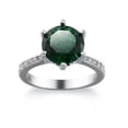 thumbnail image 3 of 11*11mm Blue/Green AAA CZ Band 925 Silver Women's Engagement Gift Ring Size 6-10, 3 of 6
