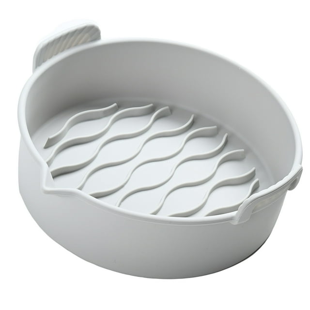 Doublure en Silicone, Poêle de Cuisson Pliable Réutilisable pour Friteuse, Doublure Ronde en Silicone pour Friteuse, Accessoires pour Friteuses à Air et Four