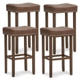 thumbnail image 1 of Gymax 4PCS 29.5'' Bar Stool Set Counter Height Saddle Stools w/ Rubber Wood Frame, 1 of 10