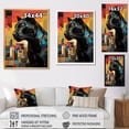 thumbnail image 4 of Designart "Black Popart panther portrait " Animals Canvas Print, 4 of 5