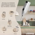 thumbnail image 5 of Cazzenie Espumador de Leche eléctrico con batidor de acero inoxidable. Batidor de mano para café, capuchino o cócteles. Batidor de huevo Ideal para batir bebidas en taza o vaso. Milk Frother, 5 of 5