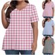 thumbnail image 1 of Fiudx Ofertas Flash Del Día Camiseta Informal de Manga Corta con Cuello En V para Mujer, Blusa Lisa, Talla Grande, a La Moda, 1 of 5