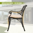 thumbnail image 5 of Nuu Garden 5-Piece Patio Dining Set, Cast Aluminum Outdoor Dining Set for 4 with 2.24’’ Umbrella Hole and Cushions, Outdoor Table and Chairs for Backyard, Deck, Garden, Black with Gold-Painted Edges, 5 of 9