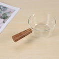 thumbnail image 5 of Glass Milk Pot with Wooden Handle 400Ml Cooking for Salad Noodles Gas Stove Cookware, 5 of 8