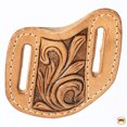 thumbnail image 2 of Hilason Leather Angled Knife Scabbard Sheath Cover Floral Tooled Tan, 2 of 3