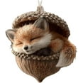 thumbnail image 2 of Forest Animal Acorn Ornaments, Cozy Forest Animal in Pine Cone Ornaments for Christmas Tree, Pine Cone Animals Decor Woodland Creature Collection Acrylic Hanging Ornament for Animals Lover (2Pcs Fox), 2 of 10