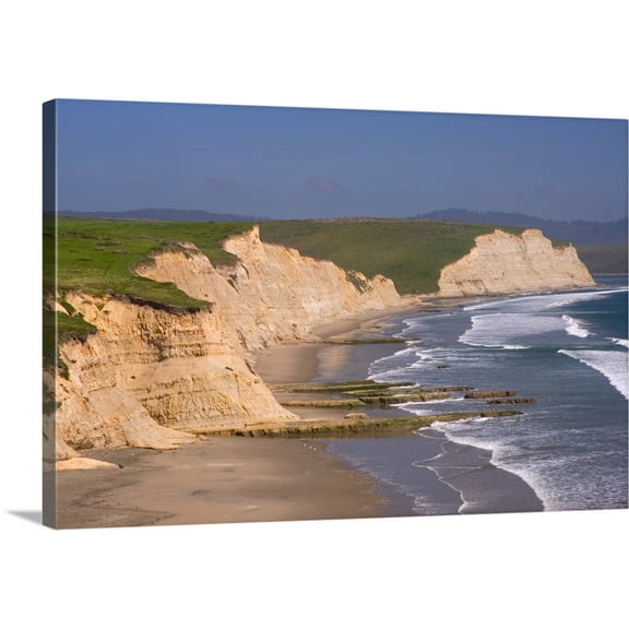 Great BIG Canvas | "California, Drakes Beach at Point Reyes" Canvas Wall Art - 48x32