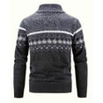 thumbnail image 3 of Betivan Men's Full Zip Cardigan Snowflakes Pattern Sweater Knitted Cardigan with Pockets for Casual Christmas, 3 of 6