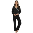 thumbnail image 1 of WBQ Women's Maternity Nursing Pajama Set Long Sleeve Breastfeeding Top Tee Shirt & Pants Pregnancy Pjs Set, 1 of 7