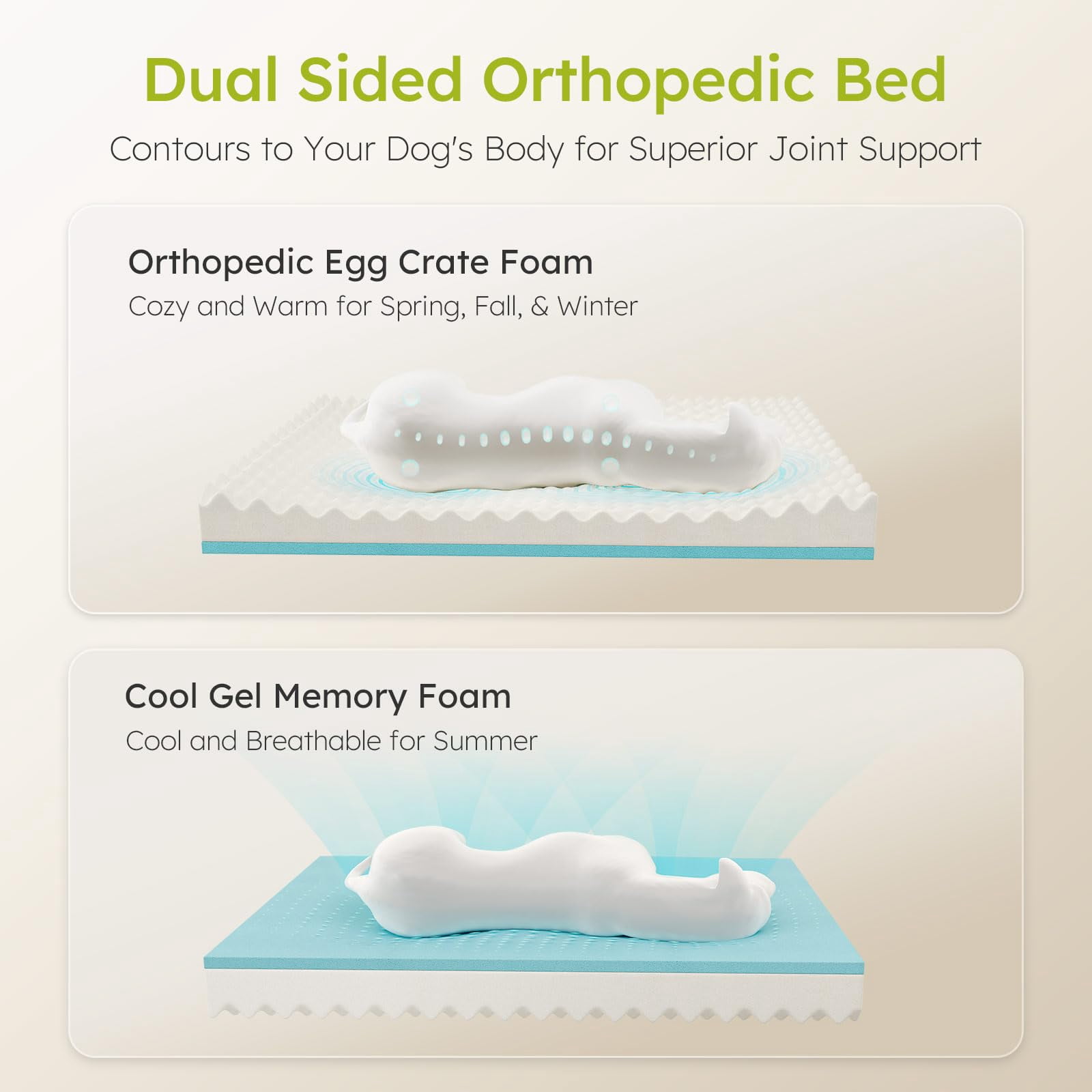 Jumbo Dog Bed Black 45"L x 35"W x 9.5"Th Orthopedic Cooling Gel Memory Foam Waterproof Washable Cover