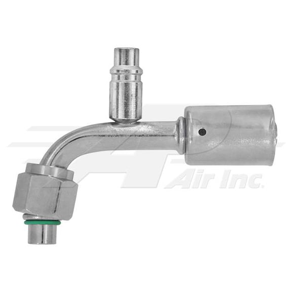 90° #8 Female O-Ring w/ 17mm R1234yf Port - Aluminum