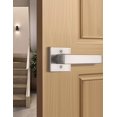 thumbnail image 1 of Poignée de Porte en Nickel Brossé pour Intimité Intérieure Serrure de Porte pour Lit et Salle de Bain avec Rose Carrée Serrure de Porte Moderne Sans Clé Poignée Réversible pour Gauche et Droite, 1 of 9