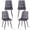 Velvet Gray, variant on Set of 4 Velvet Dining Chairs - Mid Century Modern Dinning Chair, Upholstered Cushion Seat, Square-Patterned Backrest, Dinner Chairs with Metal Legs for Dining Living Room, Bedroom, Green