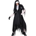 thumbnail image 2 of Disfraz de monja zombi para Halloween, talla M-XXL, con cruz sangrienta, horror y muerte de vampiros, 2 of 5