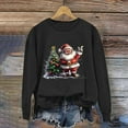 thumbnail image 4 of Christmas Shirts for Women Striped Sweatshirt Blue Oversized Long Sleeve T Shirts 2025 Long Sleeve Sun Protection, 4 of 4