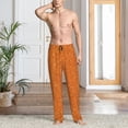 thumbnail image 6 of Lsque Orange Glitter Print Men's Pajama Pants, Lounge Pant - Comfortable Home Wear,Elastic Waistband, Stylish Design-Medium, 6 of 9