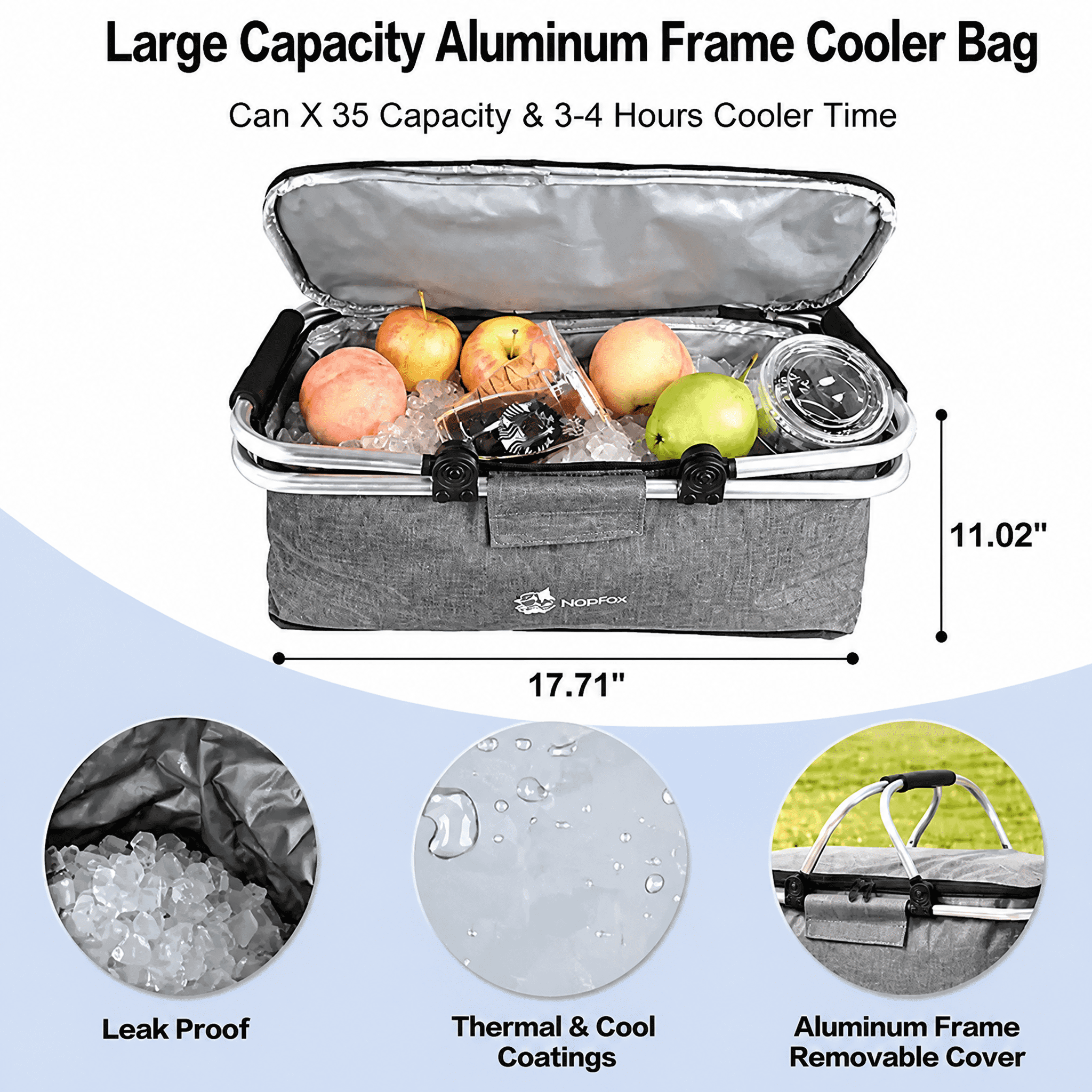 Collapsible Wagon Heavy Duty Folding Wagon Cart with Removable Canopy, 4" Wide Large All Terrain Wheels, Brake, Adjustable Handles, Cooler Bag Utility Carts for Outdoor Garden