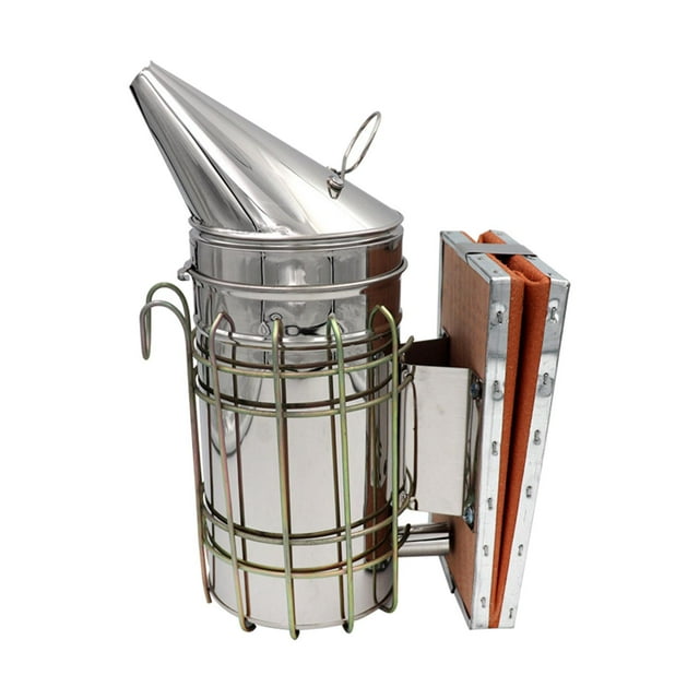 Pulverizador de apicultura, ahumador de abejas con protección térmica, suministros manuales, pulverizador de acero inoxidable, equipo de apicultura, Sunnimix fumador de apicultura