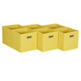 thumbnail image 1 of Household Essentials Bacs de Rangement en Tissu Jaune avec Poignée Lumineux (Lot de 6), 1 of 5