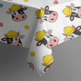 thumbnail image 5 of White Cow Head Hat Pattern Rectangle Tablecloth 60"x120",Waterproof Polyester Rectangle Table Cloth, Wipeable Spillproof Polyester Tablecloth for Dining, Camping, Indoor and Outdoor, 5 of 6