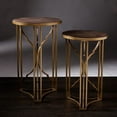 Southern Enterprises Alaina 2 Piece Accent Nesting Table Set in Gold
