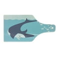 thumbnail image 2 of Yellow Submarine Cutting Board, Shark with Vessel in Ocean Bubbles Under Sea Theme Animals Cartoon, Tempered Glass Cutting and Serving Board, Wine Bottle Shape, Blue Grey Yellow, by Ambesonne, 2 of 5