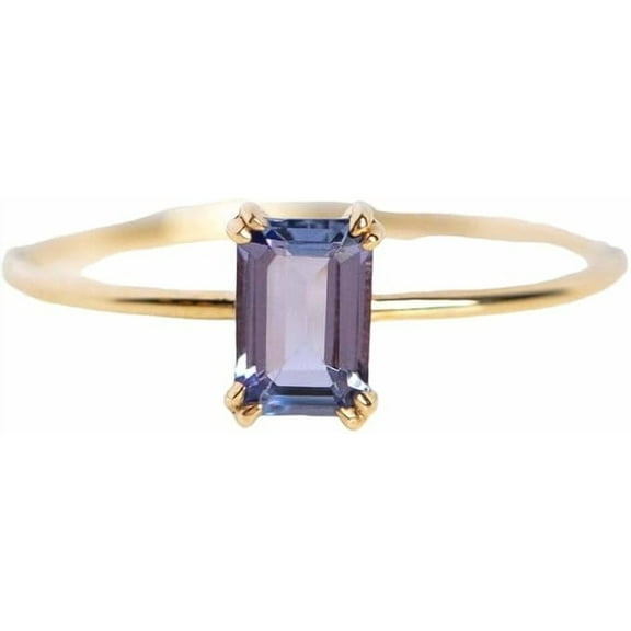 Tanzanite Gemstone Ring, Natural Tanzanite Tiny Ring, Single Stone Ring, December Birthstone, Womens Ring, Gold Micron Ring, 925 Sterling Silver, Dainty Ring, Minimalist, Solitaire Ring, Christmas