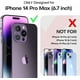 thumbnail image 4 of TAURI Funda para iPhone 14 Pro Max, [5 en 1] 1 funda transparente [no amarillenta] con 2 protectores de pantalla de vidrio templado + 2 protectores de lente de cámara, [protección contra caídas de gra, 4 of 4