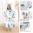 thumbnail image 3 of FORMRS Wearable Blanket Hoodie with Sleeves for Kids Cozy Flannel Sweatshirt, White Snowman, 3 of 7
