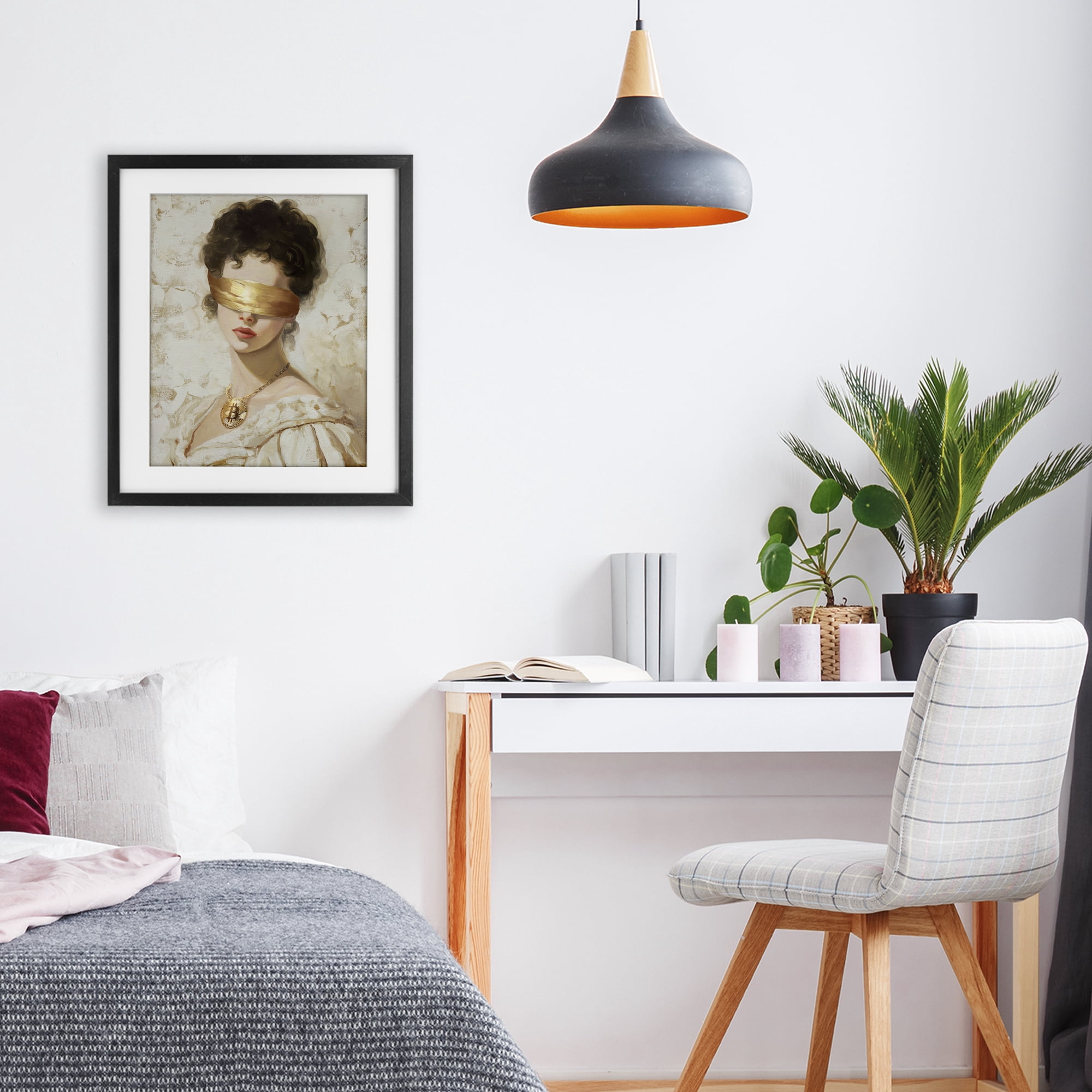Stupell Industries Crypto Veil Portrait Black Framed Print Under Glass, design by Svetlana Aleynikova