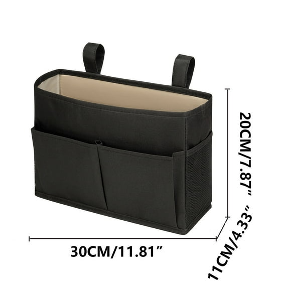 Bedside Storage Organizer Bag - Hanging Dormitory Organizer with Multiple Pockets - Large Capacity Storage for Phone, Books- Fits Bunk Beds & Headboards