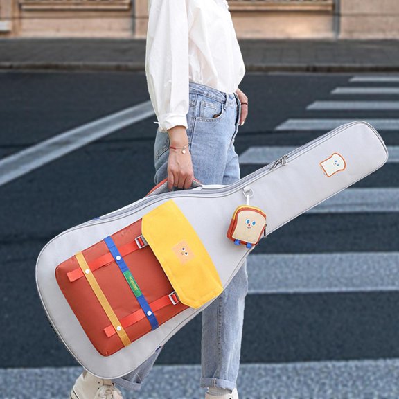 Bolsa para Guitarra, Funda para Guitarra, Impermeable, Correa de Hombro Ajustable, Bolsa de Transporte Acolchada de Mano, Mochila para Guitarra Acústi