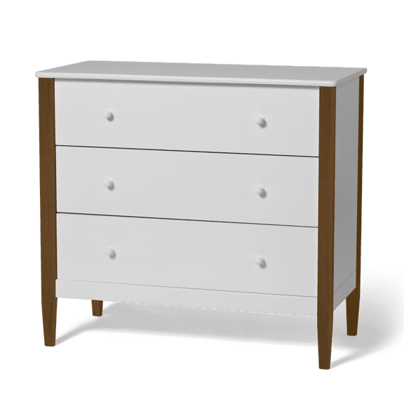 Little Seeds Clover 3-Drawer Dresser, White/Acorn
