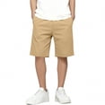 thumbnail image 6 of HAOTAGS Boys Shorts with Pockets,Elastic Waistband Stretch Slim Summer School Uniforms Shorts Khaki Size 9, 6 of 8