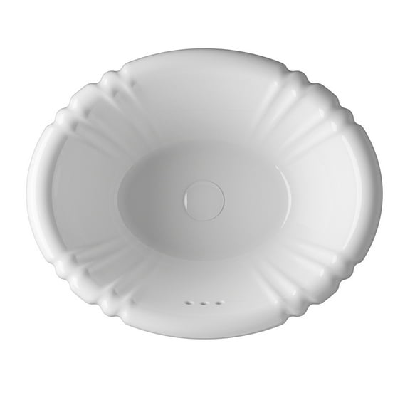 Oval Drop-in Bathroom Sink in White