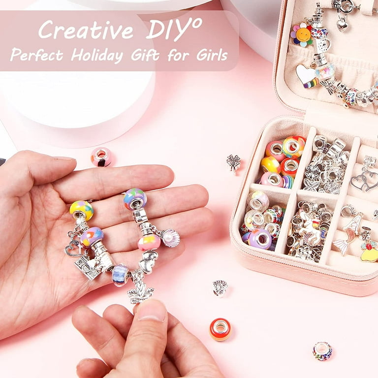 DIY Charm Bracelet Making Kit, 66Pcs Jewelry Kit for Teen Girls