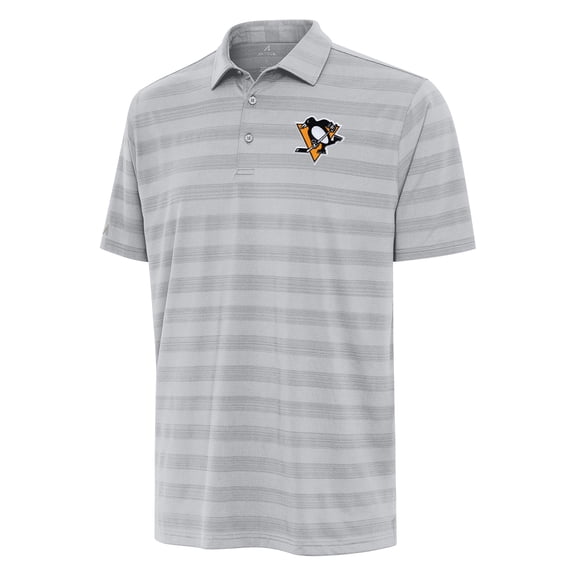 Men's Antigua Gray Pittsburgh Penguins Tunnel Polo