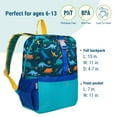 thumbnail image 4 of Wildkin Jurassic Dinosaurs Child, Teen Pack-It-All 15 Inch School & Travel Backpack in Blue for Boys, Front strap for attaching Wildkin's Clip-in Lunchbox, Generously sized exterior front pocket, 4 of 9