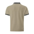 thumbnail image 4 of DDAPJ pyju Men's Casual Polos Shirts Plaid Collar Short Sleeve Golf T-Shirt Lightweight Breathable Sports Tennis Shirt Lightning Sales of Today Khaki XXXL, 4 of 6