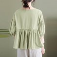 thumbnail image 4 of mfyjkho Tops Bohemios Para Mujer, Blusas Casuales De Moda Para Mujer Con Botones, Mangas 3/4 Y Cuello Redondo Tops Para Hacer Ejercicio M, 4 of 7
