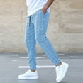 thumbnail image 5 of xiaxaixu Men Plaid Pants, Elastic Waist Casual Pants Trousers with Pockets for Daily Street, 5 of 5