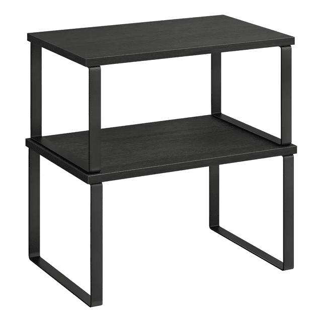 Organizador De Armario Apilable De Madera De Dos Piezas Multifuncional Malubero Negro