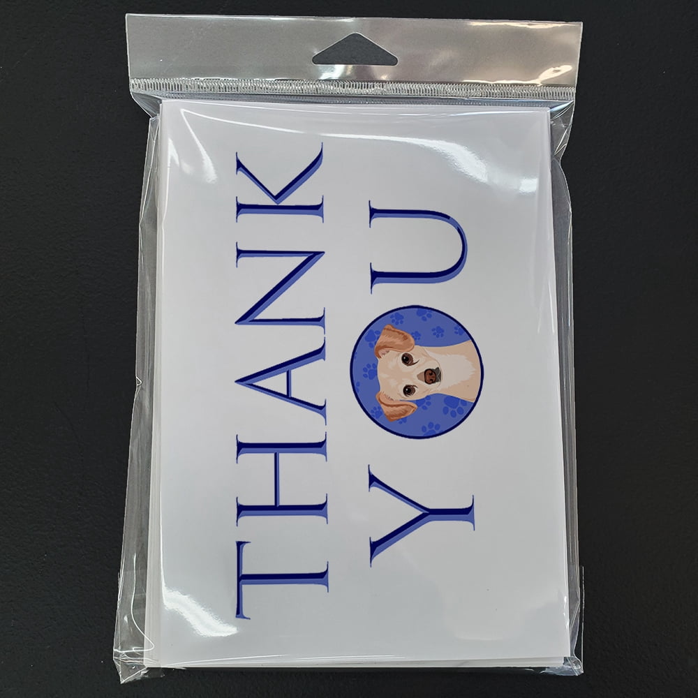 Carolines Treasures CK8946GCA7P 5 x 7 in. Unisex Chihuahua Cream Thank You Greeting Cards & Envelopes, Multi Color - Pack of 8