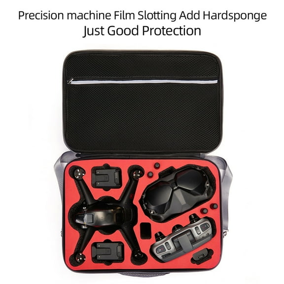 sdhkgrrt FPV Drone Carrying Bag, Protective Storage Bag for DJI FPV Combo Accessories, Portable Shoulder Bag with Foam Insert, Nylon Waterproof Travel Case for Goggles Remote Controller Transmitter