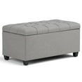 thumbnail image 1 of Natural Greige Tufted Storage Ottoman in Dove Gray, 1 of 5