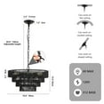 thumbnail image 2 of 20" Rustic 4-Tier Black Hemp Rope Pendant Light Chandelier with 6 E12 Sockets, Handmade Tiered Boho Ceiling Light Fixture for Dining Room, Kitchen, or Foyer (Bulb Not Included), 2 of 8