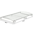 thumbnail image 2 of Cama baja individual de metal 6" - estructura resistente de perfil bajo - soporte de lamas de acero - antideslizante, fácil de montar - sin box spring - color blanco, tamaño TWIN, 6 pulgadas, 2 of 2