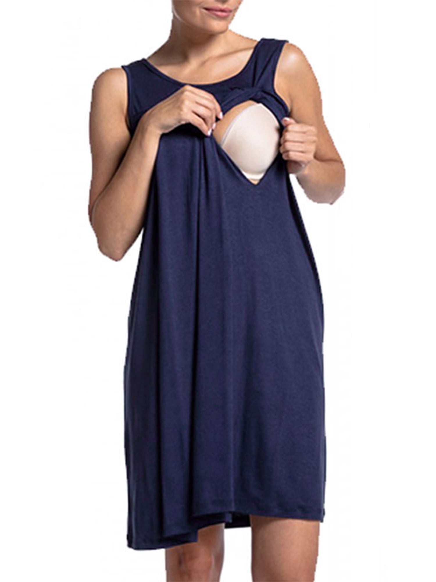 Wodstyle Women's Sleeveless Maternity Pregnant Nursing Breastfeeding