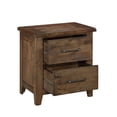 thumbnail image 3 of Rustic Brown Nightstand Vintage 2-Drawer Bedside Table, Countryside Style, 3 of 6