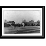 Historic Framed Print, [Schott's Garage, Sunrise Trail", Bluepoint, L.I., N.Y.]", 17-7/8" x 21-7/8"